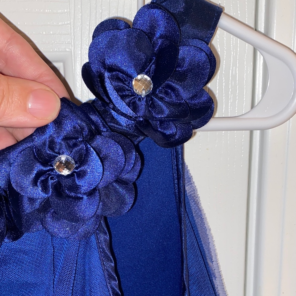 Elegant Blue Ruffle Mini Dress - Picture 4 of 7